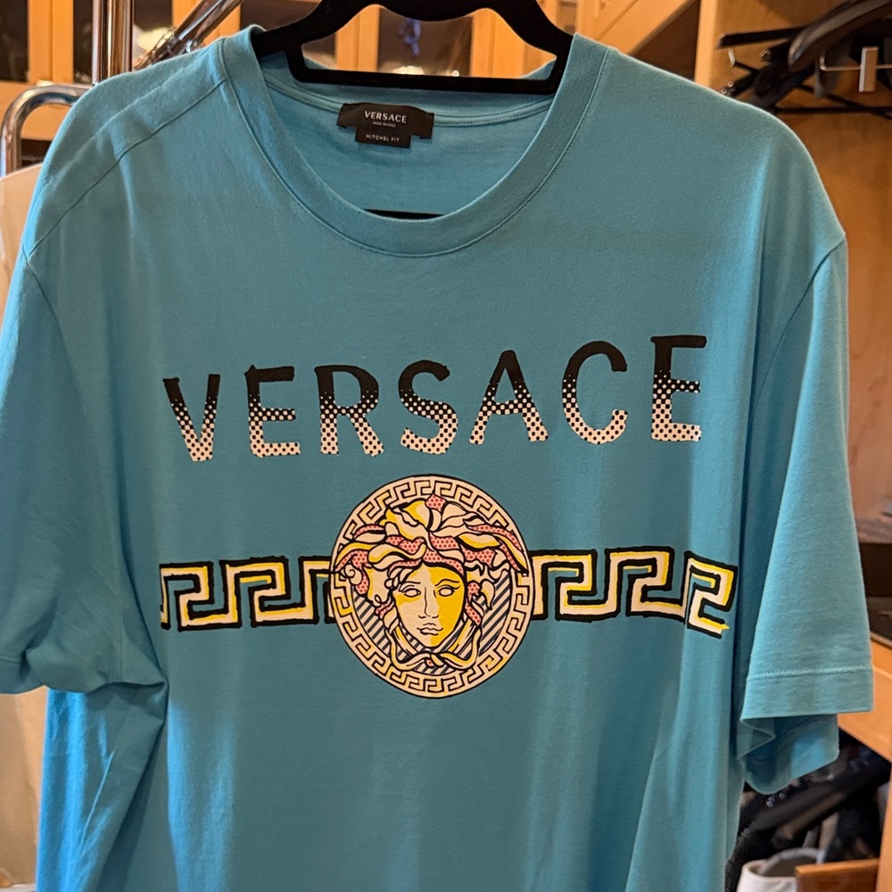 Versace Turquoise Medusa Graphic Tee
